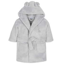Baby Boy Girl Babies Dressing Gown Robe Plush Fleece Velvet Soft Cosy Warm Gift (Grey, 3-4 Years)