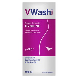 VWash Plus Expert Intimate Hygiene, With Tea Tree Oil, Liquid Wash Prevents Dryness, Itchiness And Irritation, Balances PH, Paraben Free, 100 ml