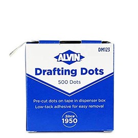 Alvin, Drafting Dots, Low Tack Adhesive, Ideal for Drafting, Tracing, Drawing, and Household Use, Easy Removal with No Residue - 500 Dots, 7/8-inch Diameter