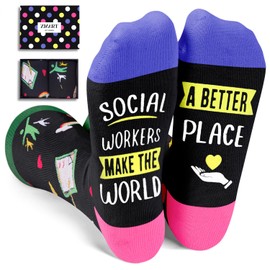 Zmart Social Worker Gifts For Women Men - Volunteer Appreciation Gifts, Social Worker Socks Social Work Month Gifts