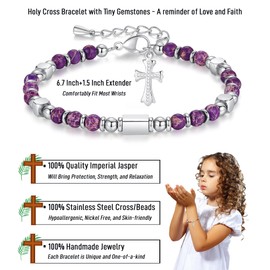 AryaHozel Cross Bracelets for Teen Girls Gifts Trendy Stuff Birthday Baptism Confirmation Teenage Girl 13 12 Year Old Idea Christmas Stocking Stuffers Kids Teens Easter Basket First Communion