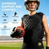 Dialudon Youth Boys Football Padded Compression Shirt Rib Chest Shoulder