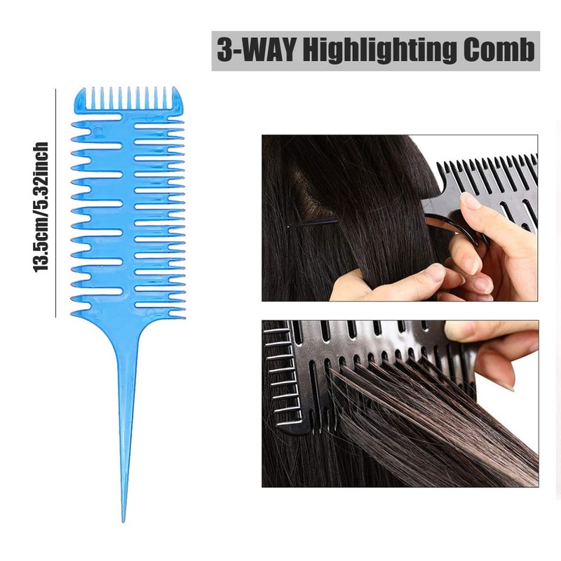 Hair Styling Comb Set - Highlighting Professional Metal Rat Tail