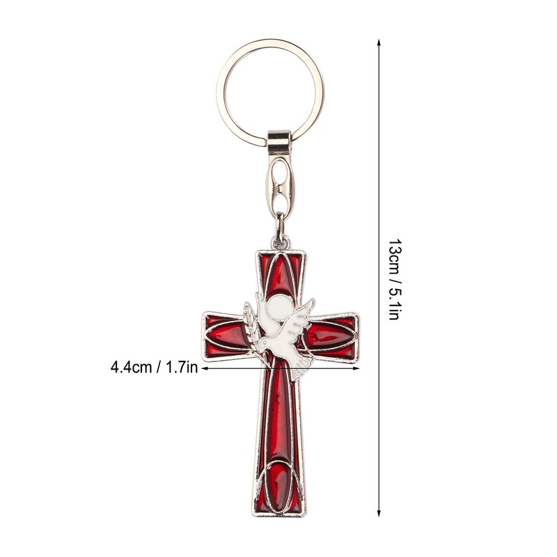 Cross Keychain Peace Bird Vibrant Colors Strong Alloy Skin Friendly