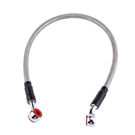 Keenso Motorcycle Brake Line, Universal 45 cm / 90 cm Motorcycle Brake Hose Fuel Hose Stainless Steel Braided Brake Line (45 cm Grey)
