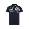 Camp David Men's Pique Polo with Label Appliques, Navy blue
