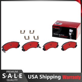 Brembo For Dodge Mitsubishi Front Brake Pad Set Ceramic Slotted Shims Clips Lube Brembo