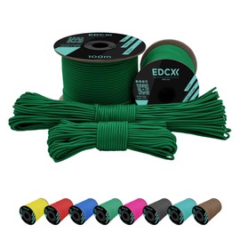 EdcX 2 mm Nylon Paracord 275 (15, 30, 50 and 100 m) - 100% Nylon Rope, 3-Strand Cord, Nylon Cord 2 mm in Many Colours (Green, 15 m)