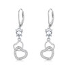 Dorunmo Heart Earrings 925 Sterling Silver Leverback Earrings Birthday Jewelry