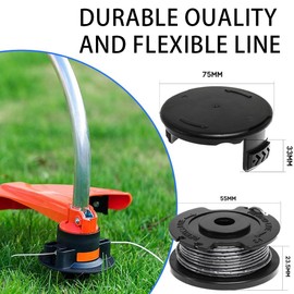 4 Pcs Strimmer Spool Replacement Line with 1 Pcs Spool Covers F016F04557 ¨C Compatible with Bosch Art 23 SL, 26 SL Grass Trimmer Models F016800569 & F016800385 ¨C Grass Trimmer Spool Replacement