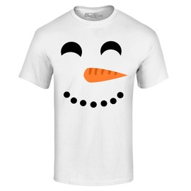 shop4ever Happy Snowman Face Christmas Costume Holiday T-Shirt Large White 0