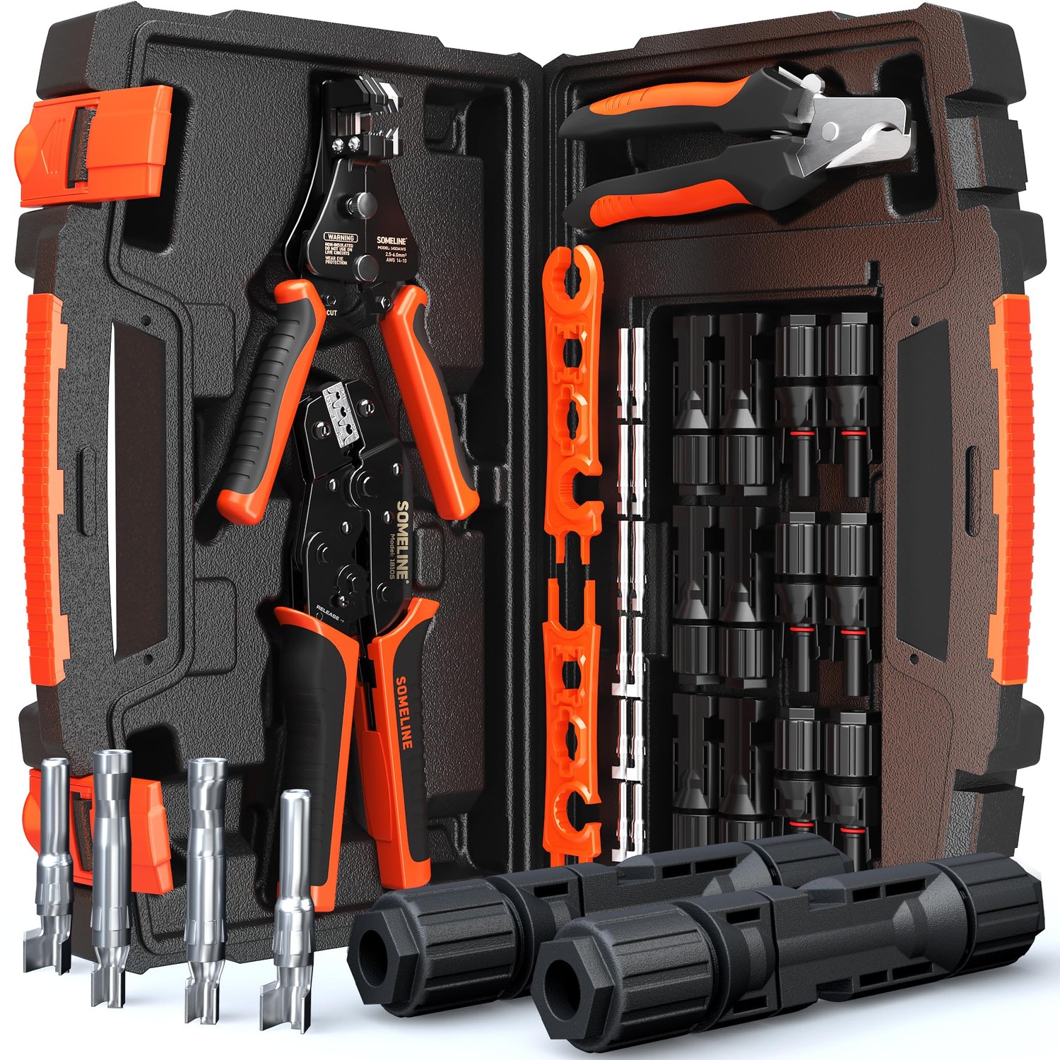 SOMELINE Solar Connector Crimping Tool Kit, 14-10 AWG Crimper for Solar ...
