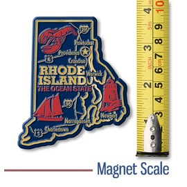 Rhode Island Giant State Magnet by Classic Magnets, 3.1" x 3.7", Collectible 3D Rubber Vintage-Style Souvenirs and Gifts Made in The USA