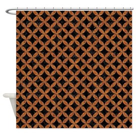 CafePress CIRCLES3 Black Marble & Rusted META Decorative Fabric Shower Curtain