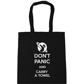 Hippowarehouse Don't Panic And Carry A Towel Tote Shopping Gym Beach Bag 42cm x38cm, 10 litres