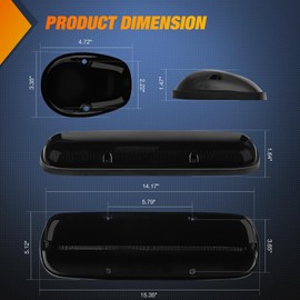 Nilight LED Cab Marker Lights 3 PCS Roof Running Light LED Smoke Lens Amber Cab Clearance Light Compatible with 2002-2007 Chevy Silverado GMC Sierra 1500 1500HD 2500 2500HD 3500