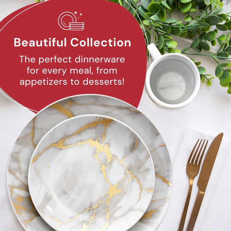 Safdie & Co 16-Piece Modern Premium Porcelain Ceramic Dinner Set,