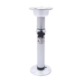 RENFANSHOP Table Pedestal Stand, Adjustable Table Pedestal Stand Leg and Base, 19.68 28.26 Inch Aluminum Alloy Detachable Table Base for RV Yacht Sailboat Motorhome Marine Boat Caravan Silver