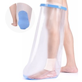 VALLEYWIND Waterproof Leg Cast Cover for Shower Adult Anti-Slip Reusable Sealed Watertight Cast Protector for Bathing Foot Cast Bag for Shower Ankle Knee Fits Leg Size 11.8"-19.6"