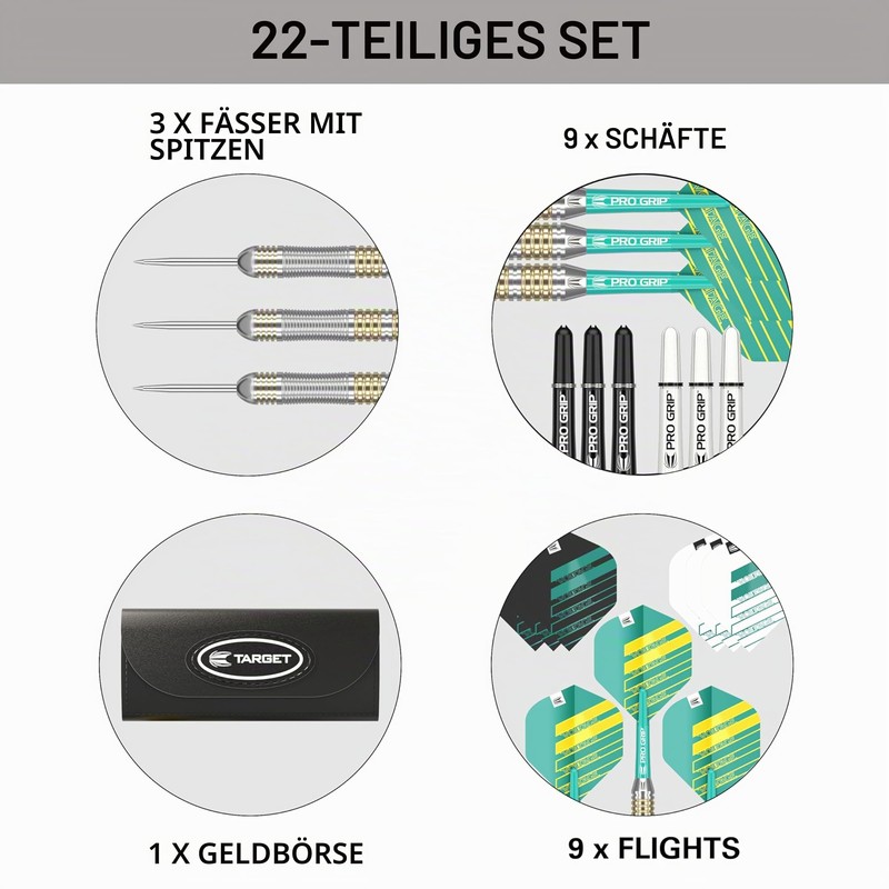 Target Darts Rob Cross 22G Brass Steel Tip Darts Set