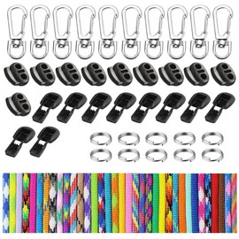 Gouert set of 50 DIY para-cord key chains, lanyard, survival rope pendant, survival kit
