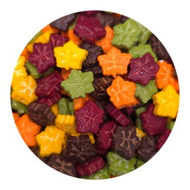 NCS Red, Orange, Yellow, Green and Brown Fall Maple Leaf Edible Candy Sprinkles, 8 ounces - Great for Cupcakes, Cookies, Cakes, Cakes Pops, Donuts