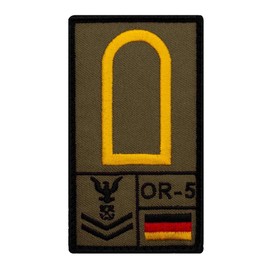 Café Viereck ® Obermaat Marine Bundeswehr Rank Patch with Rank - Embroidered with Velcro - 9.8 cm x 5.6 cm