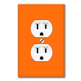 WIRESTER Duplex Outlet Cover Wall Plate/Switch Plate - Solid Orange