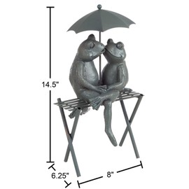 Pure Garden Frog Couple Statue-Resin Romantic Animal Figurine for Outdoor Law...
