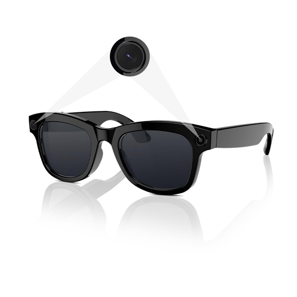 Piluyaa Smart Camera Glasses with 5MP Ultra-Wide Camera,Polarized Sunglasses Lenses,