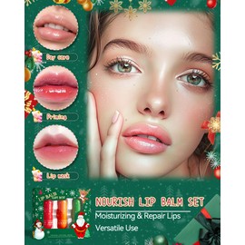 Lip Balm Kit-3Pcs Lip Care Moisturizer,Hydrating Lip Repair Sticks for Dry Cracked Lip,Vegan & Cruelty-Free Chapstick Lip Products, Christmas Stocking Stuffers Lip Treatment Gift Set for Women Men