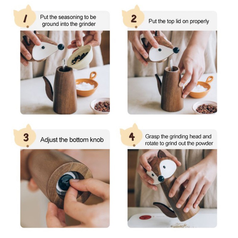 Kitchen Head Pepper Grinder Manual Freshly Ground Pepper Sea Salt