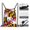 Richugui Drawstring Backpack Maryland State Flag Backpacks Swim Bag For