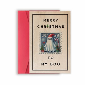 FANCYLUCKY Lovely Christmas Card for Husband Wife. Happy Christmas Gifts for Boyfriend Girlfriend. Spooky Xmas Holiday Card, Merry Christmas to My Boo