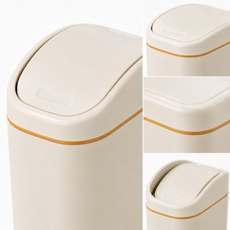 Mini Desktop Trash Can with Cover – Compact Waste Bin