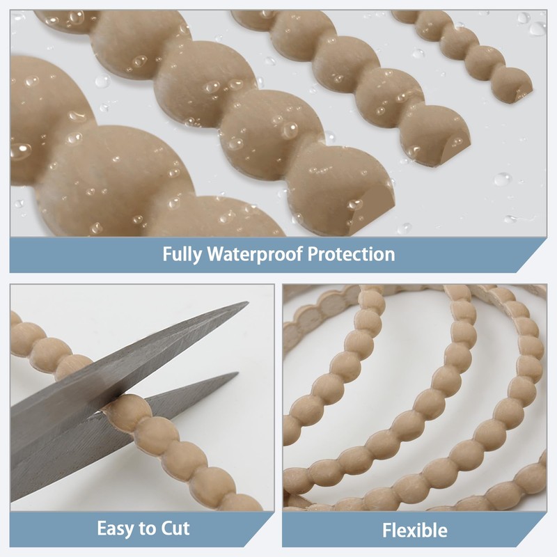 Taaizau 118" x 0.24" Unfinished Wood-Tone Decorative Bead Molding Trim,