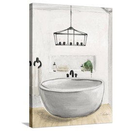 ART.COM Stretched Canvas Print Attic Bathroom II Blonde by Silvia Vassileva, 24" x 32"