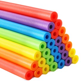 Sratte 30 Pcs Pool Noodles Bulk Jumbo DIY Decorations Heavy Duty Large Foam Swim Water Foam Hollow Noodles for Swimming Floating Craft Projects(Multi Color,39 Inch, 2.36 Inch)