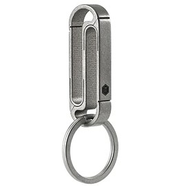 KeyUnity Titanium Double-Sided Carabiner Belt Keychain Clip, Quick Release Keyring, Key Organiser Keyring, Belt Clips For Keys, Keychain Belt Loop, EDC Snap-On Key Holder Organizer for Man & Woman