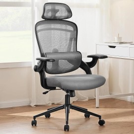 DUMOS Mesh Computer Desk Chair,Adjustab - Grey
