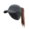 PivotWing Winter Ponytail Baseball Cap with Ear Protection for Women, Stretchy Fleece Winter Hat, Suitable for All Hair, darkgray