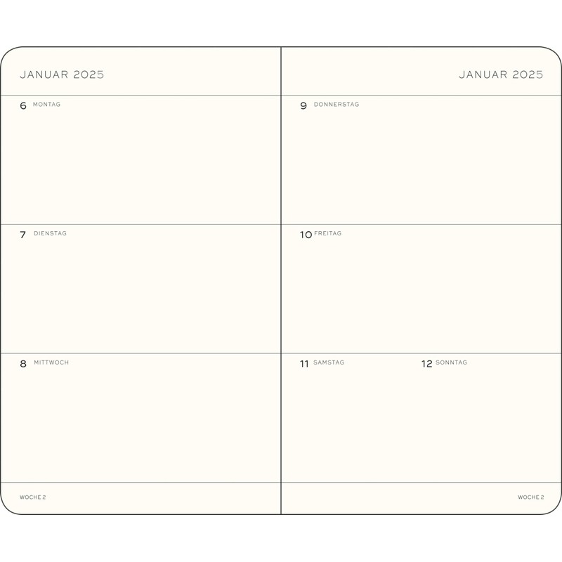 LEUCHTTURM1917 370578 Weekly Planner 2025, Pocket A6 Softcover - 12-Month