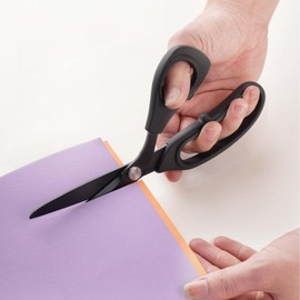 Zicolu 10 inch Black Office Scissors All Purpose, Sewing Scissors for Fabric Cutting, Sharp Titanium Coated Blade, Comfort Grip Soft Handles for Diy Craft, Paper, Art, School, Home