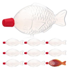 PRETYZOOM 100pcs Mini Squeeze Bottles, 8ml Fish Shape Sauce Bottle, Plastic Condiment Bottles For Sushi Soya Sauce, Disposable