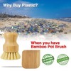 Bamboo Dish Scrub Brush with Bamboo Pan Scraper,Sisal Coconut Palm