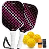Pickleball Paddles,Fiberglass Surface Pickleball Set with 2 Pickleball Rackets and