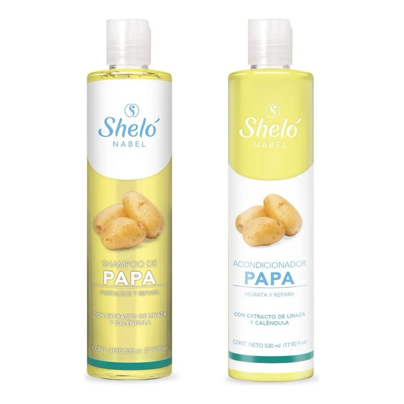 Shampoo + Acondicionador De Papa Sheló Reduce Canas