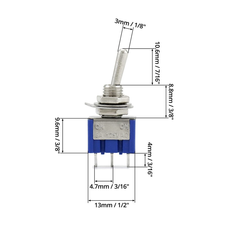 QWORK Pack of 20 Mini Toggle Switch SPST AC 125V
