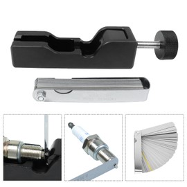 GZZTORES Universal Spark Plug Gap Tool with 32 Blade Steel Feeler Gauge, Spark Plug Gapping Tool for Most 10mm 12mm 14mm 16mm Spark Plugs, Spark Plug Gapper Adjustment Tool, Black