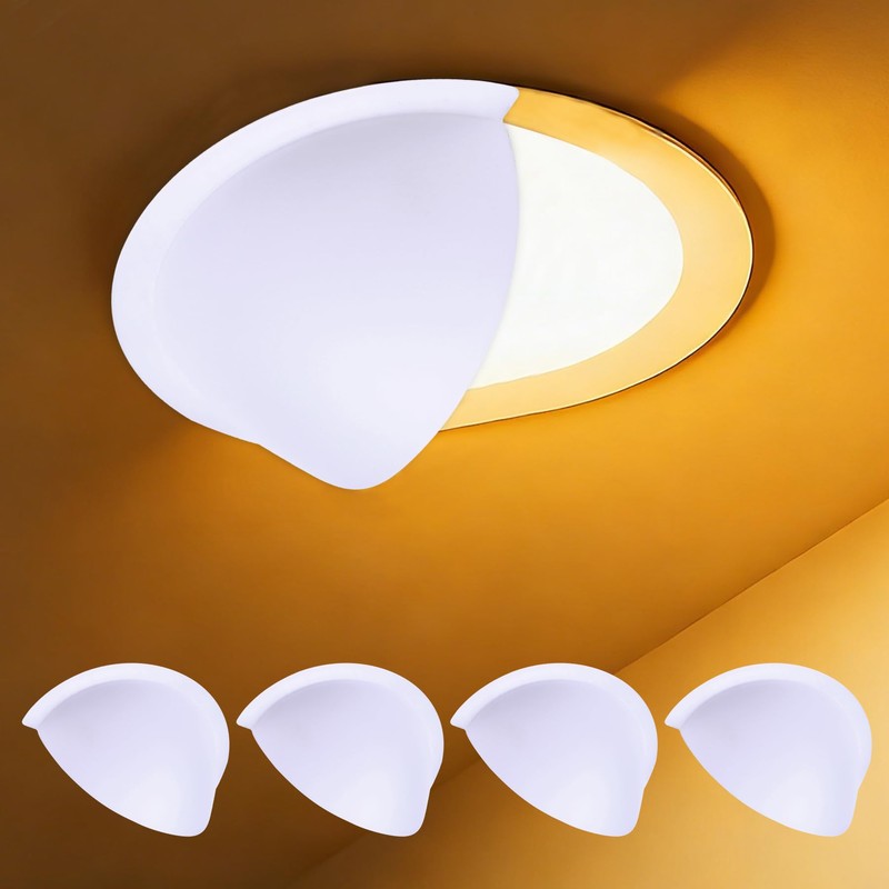 Qlvily 4-Pack Opaque Stick-On Half Shades for 6" Recessed Ceiling